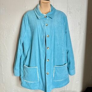 Blair Corduroy Sherpa Lined Coat Chore Jacket New Blue Teal Barn Vintage Style L
